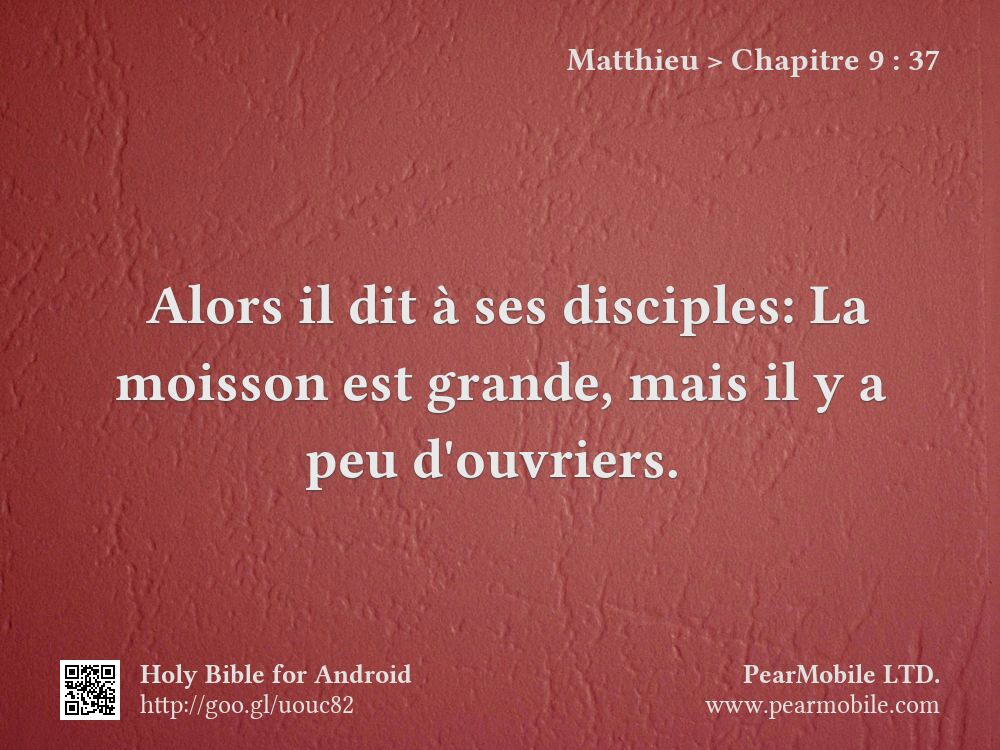 Matthieu, Chapitre 9:37